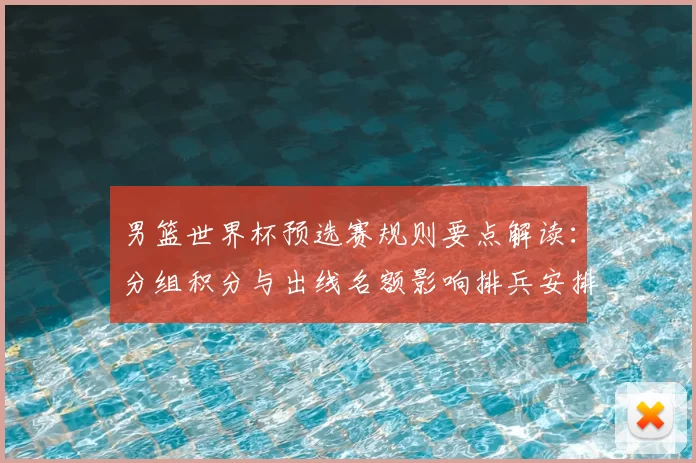 男篮世界杯预选赛规则要点解读：分组积分与出线名额影响排兵安排